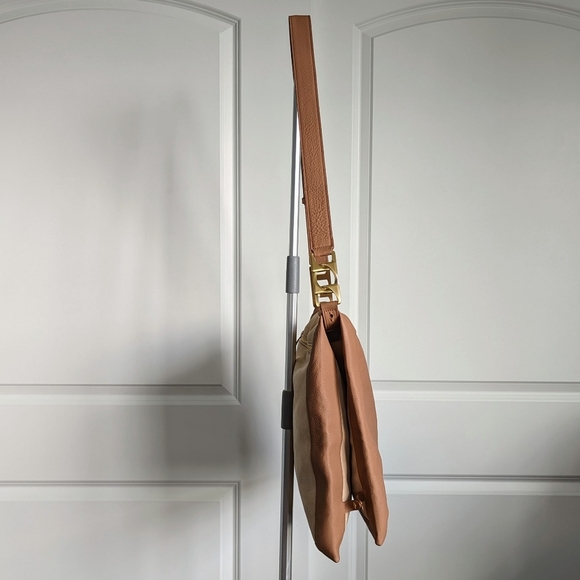 rag & bone Olympus Hobo Large Shoulder Pebbled Leather Nubuck Honey Beige NWOT - Picture 10 of 15